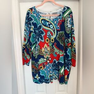 Joseph A Vibrant Paisley Long Sleeve Top